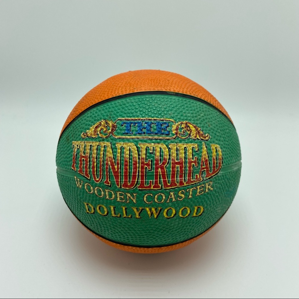 2010 Dollywood The Thunderhead Wooden Coaster Collectible Mini Basketball 8.5”